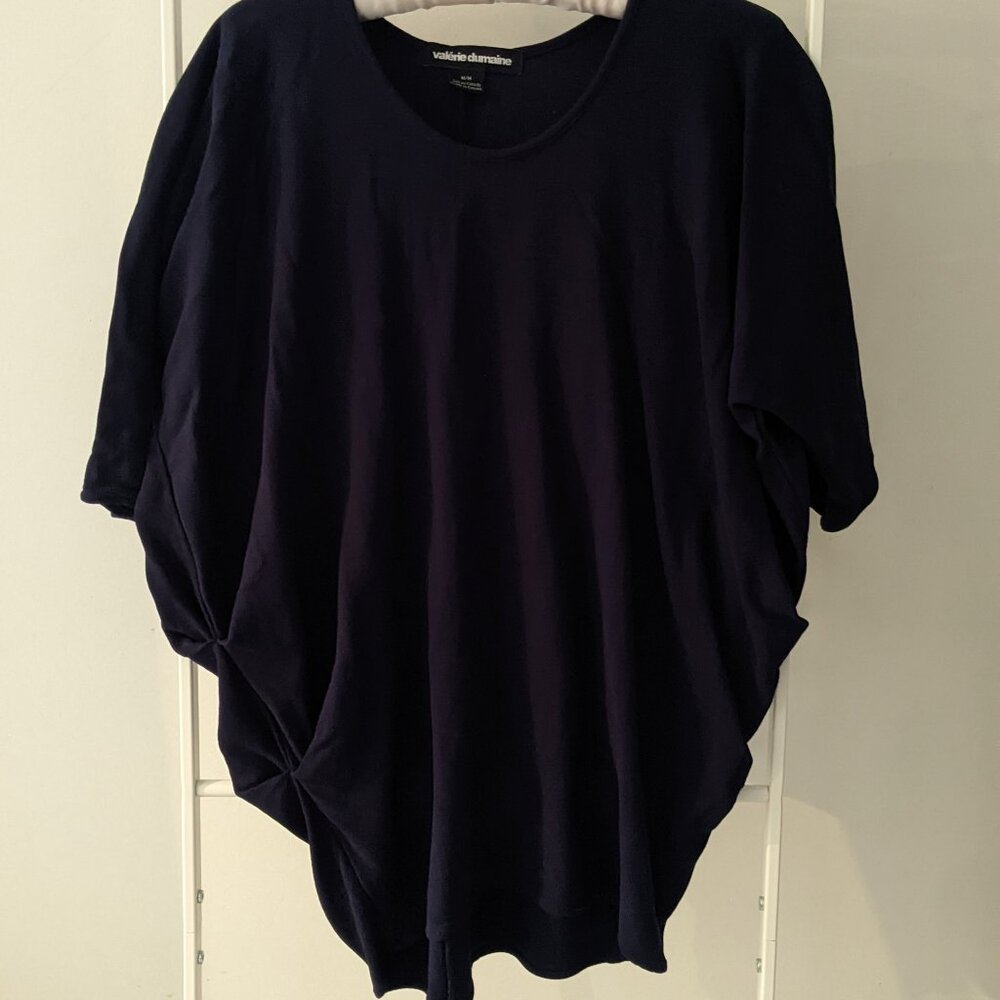 Valerie Dumaine Dolman Sleeved Top (Size M) in Deep Blue